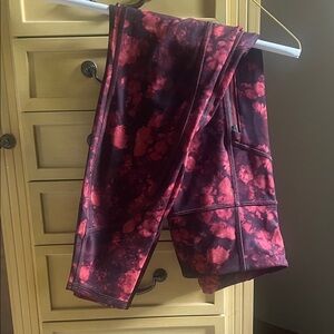 Athleta Red and Black Leggings